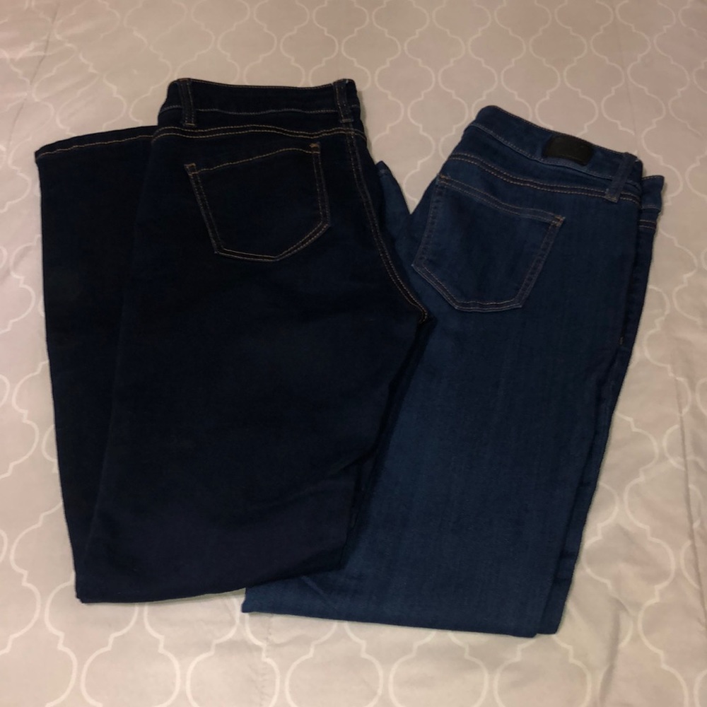 Denim and light denim jeans